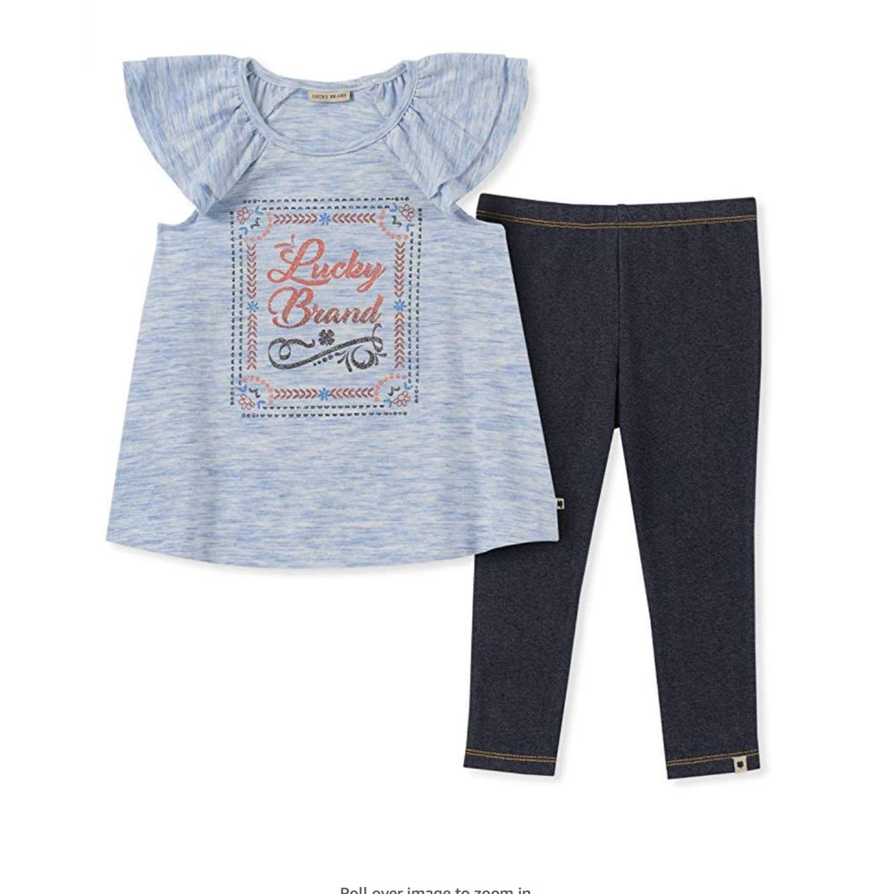 Lucky Brand Girls' 2pc Legging Set  18M Retail $50